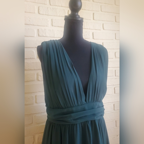 NWT Lulu's Heavenly Hue Forest Green Dress Goddess Evening Gown Size XL - Picture 5 of 16